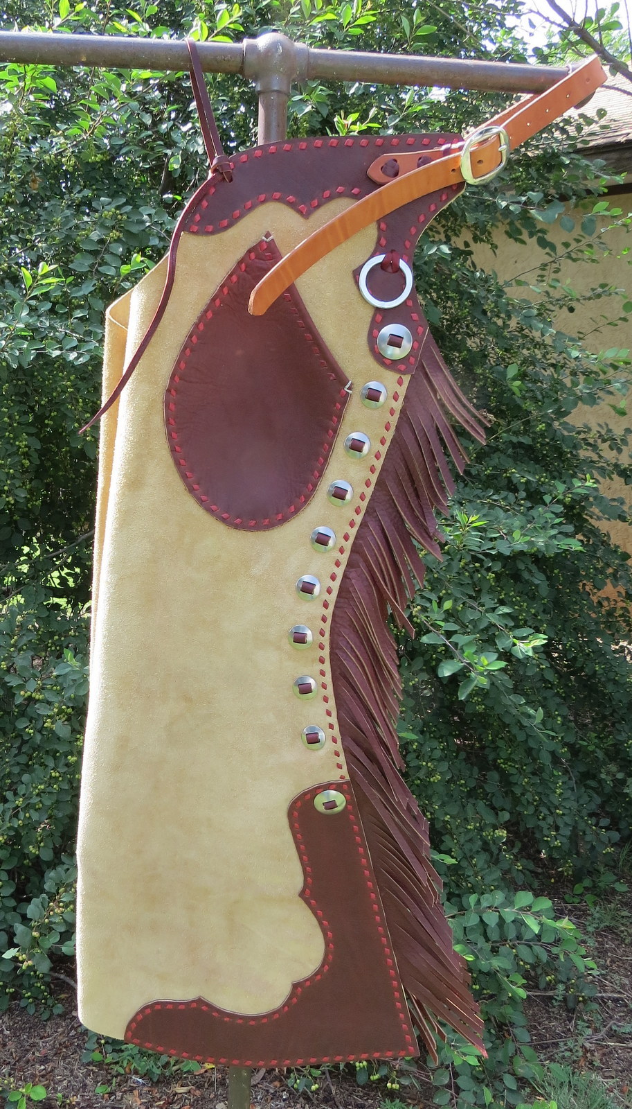 New Handmade GRUMPY OLD COWBOY Buckstitched Step In Chaps