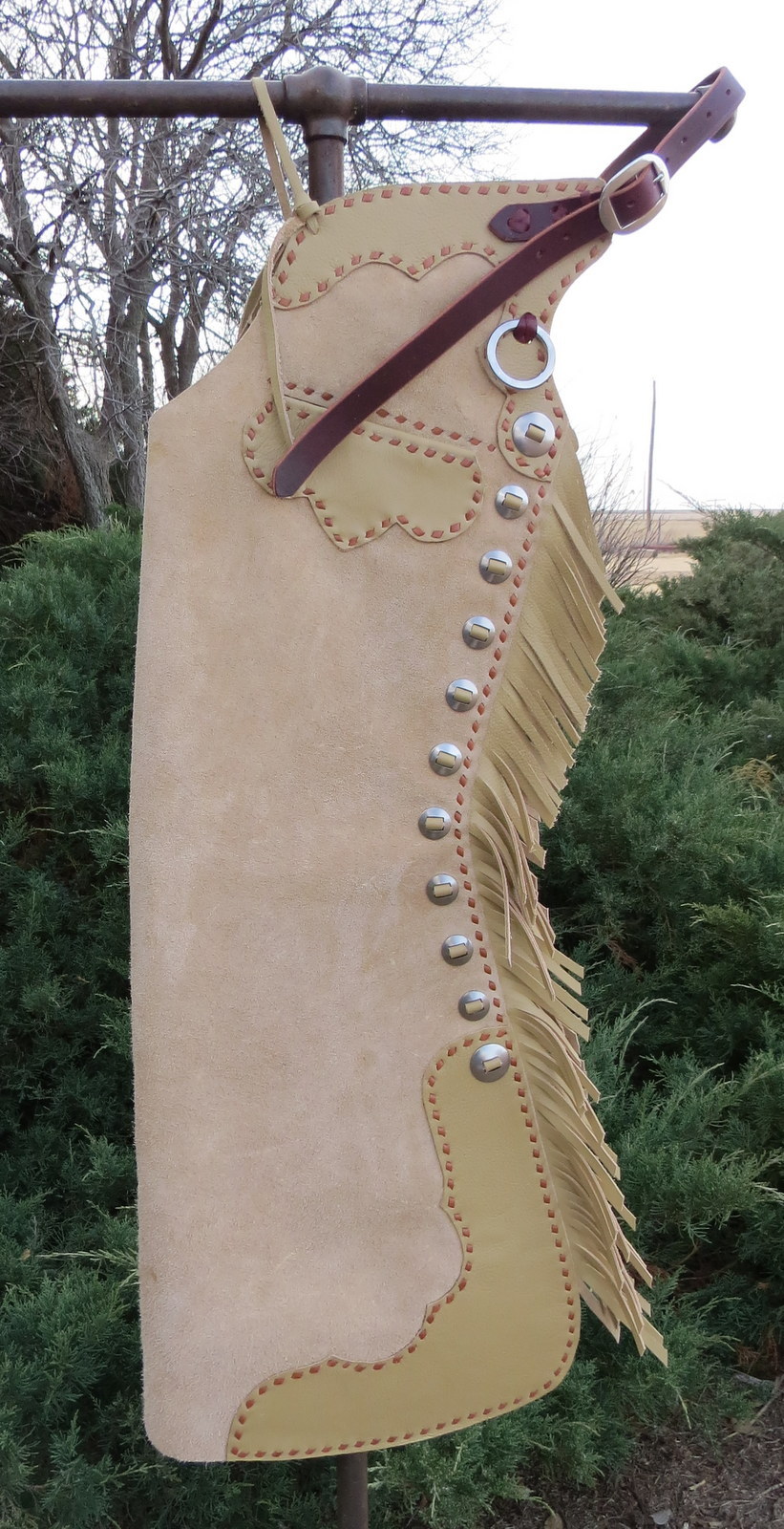 New Handmade GRUMPY OLD COWBOY Buckstitched Step In Chaps