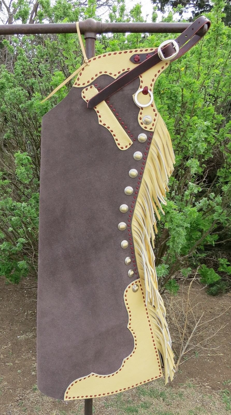 8485 New Handmade GRUMPY OLD COWBOY Buckstitched Step In Chaps